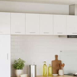 Hanging Kitchen Cabinet 2 pcs White Modern Storage Cupboard 60x31x40cm