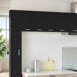 Hanging Kitchen Cabinet Door Storage Black Oak White 60x31x40cm Modern Design