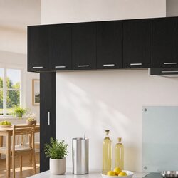 Hanging Kitchen Cabinet Black Oak White 60x31x40 cm Modern Storage Furniture