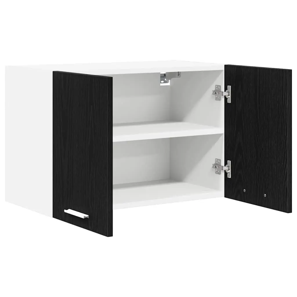 Hanging Kitchen Cabinet Modern Storage 60x31x40 cm Black Oak White