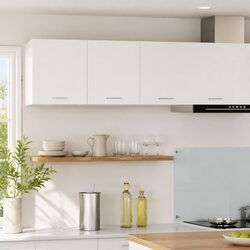 Hanging Kitchen Cabinet White Storage Cupboard Modern Door Design 80x31x40cm