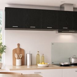 Hanging Kitchen Cabinet Black Oak Modern Storage 80 x 31 x 40 cm Engineered Wood