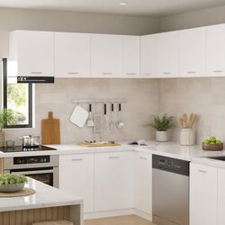 Hanging Kitchen Cabinet White Modern Storage Engineered Wood 57 x 57 x 40 cm