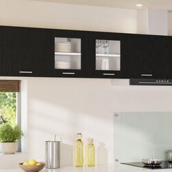 Hanging Kitchen Cabinet Black Oak 40x31x40cm Modern Storage Engineered Wood