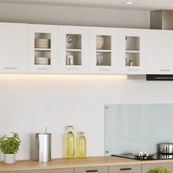 Hanging Kitchen Cabinet with Door White Modern Storage Engineered Wood