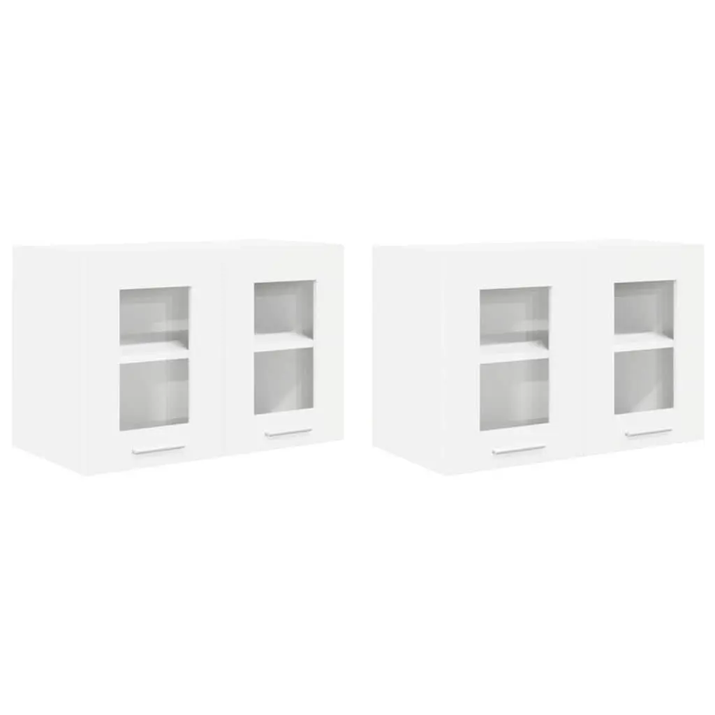 Hanging Kitchen Cabinet Set 2 pcs Modern Storage 60x31x40cm White Engineered Wood