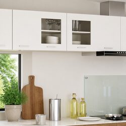 Hanging Kitchen Cabinet with Door White Storage Organiser 80 x 31 x 40 cm