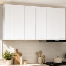 Hanging Kitchen Cabinet with Door White Storage Furniture 30 x 31 x 80 cm