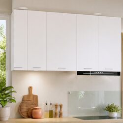 Hanging Kitchen Cabinet with Door White Storage Engineered Wood 50 x 31 x 80 cm