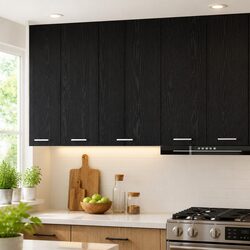 Kitchen Hanging Cabinet with Door Black Oak White Modern Storage 50x31x80cm