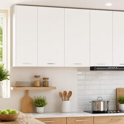 Hanging Kitchen Cabinet with Door White Storage Engineered Wood 80x31x80cm