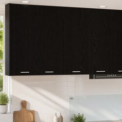 Hanging Kitchen Cabinet Modern Black Oak 80x31x80cm Storage Engineered Wood