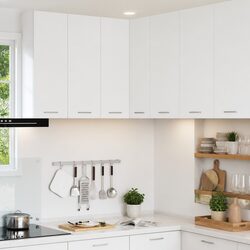 White Kitchen Hanging Cabinet Wall Mounted Storage Unit Modern Home Organiser