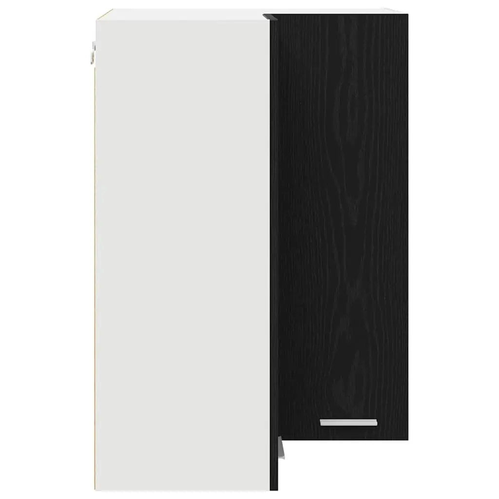 Hanging Kitchen Cabinet Modern Storage 57x57x80cm Black Oak White
