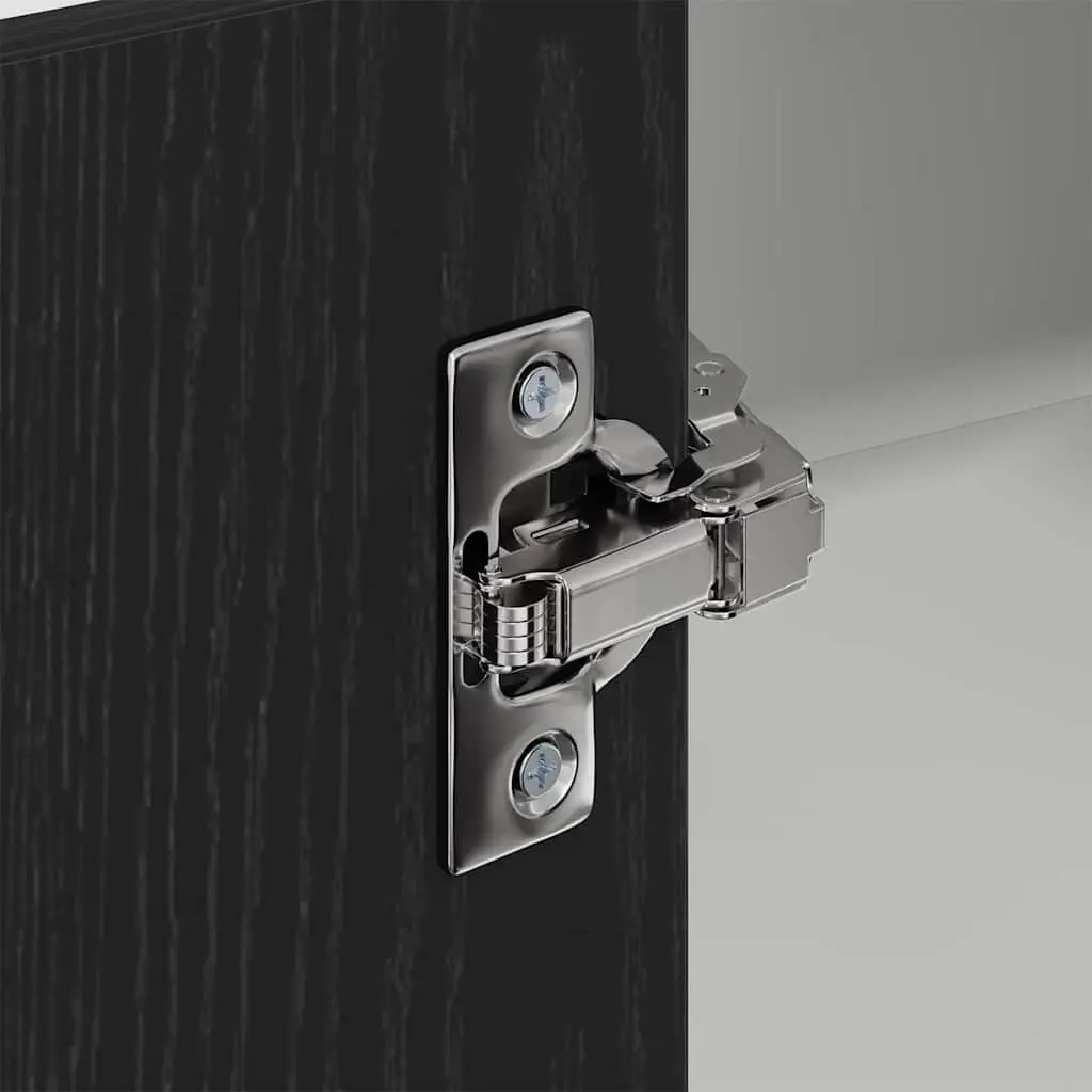 Hanging Kitchen Cabinet Modern Storage 57x57x80cm Black Oak White