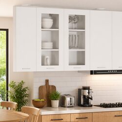 Hanging Kitchen Cabinet 2 pcs White Storage Engineered Wood 40 x 31 x 80 cm