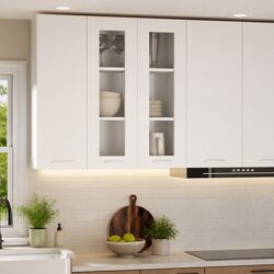 Hanging Kitchen Cabinet with Door White Storage Engineered Wood 60 x 31 x 80 cm