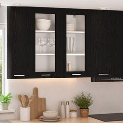 Hanging Kitchen Cabinet Black Oak 80 x 31 x 80 cm Engineered Wood Storage