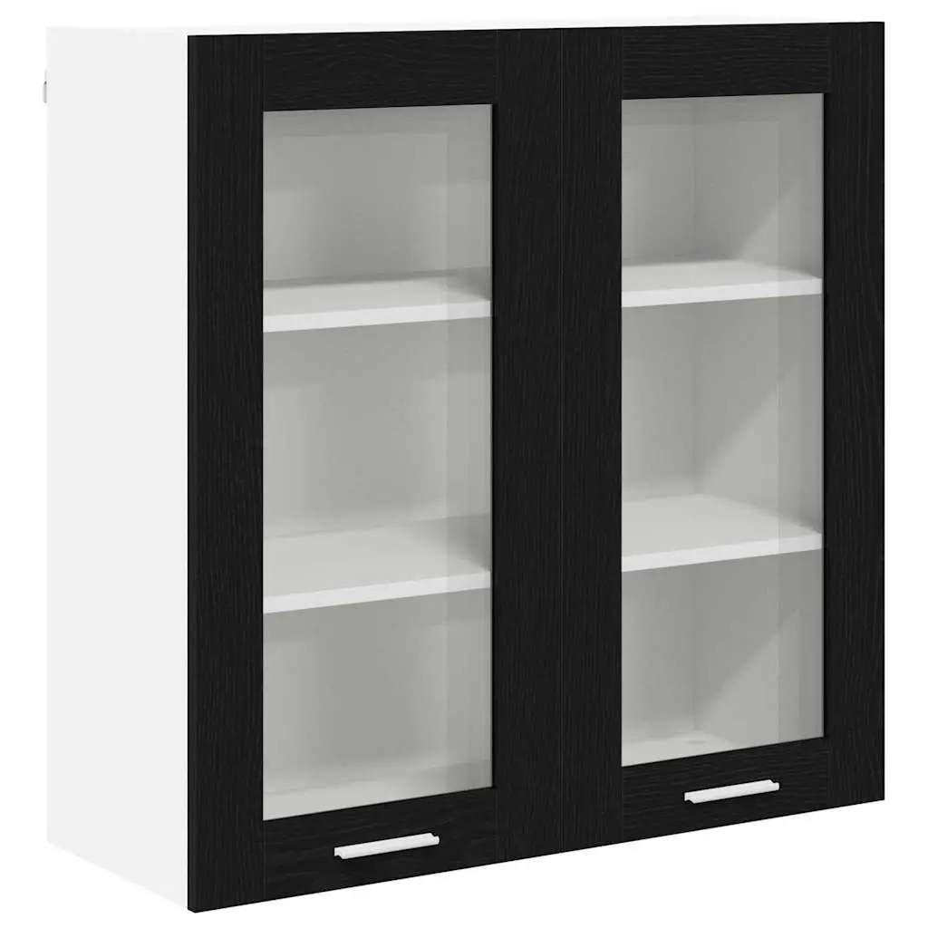 Hanging Kitchen Cabinet Black Oak 80 x 31 x 80 cm Engineered Wood Storage