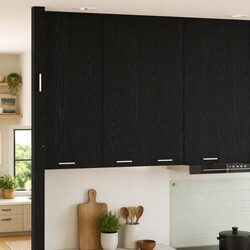 Hanging Kitchen Cabinet Black Oak Modern Storage 60 x 31 x 100 cm Engineered