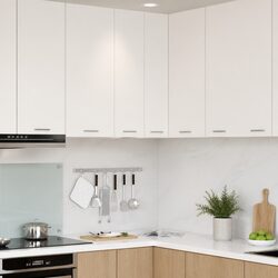 Hanging Kitchen Cabinet White Modern Storage Engineered Wood 57x57x100cm
