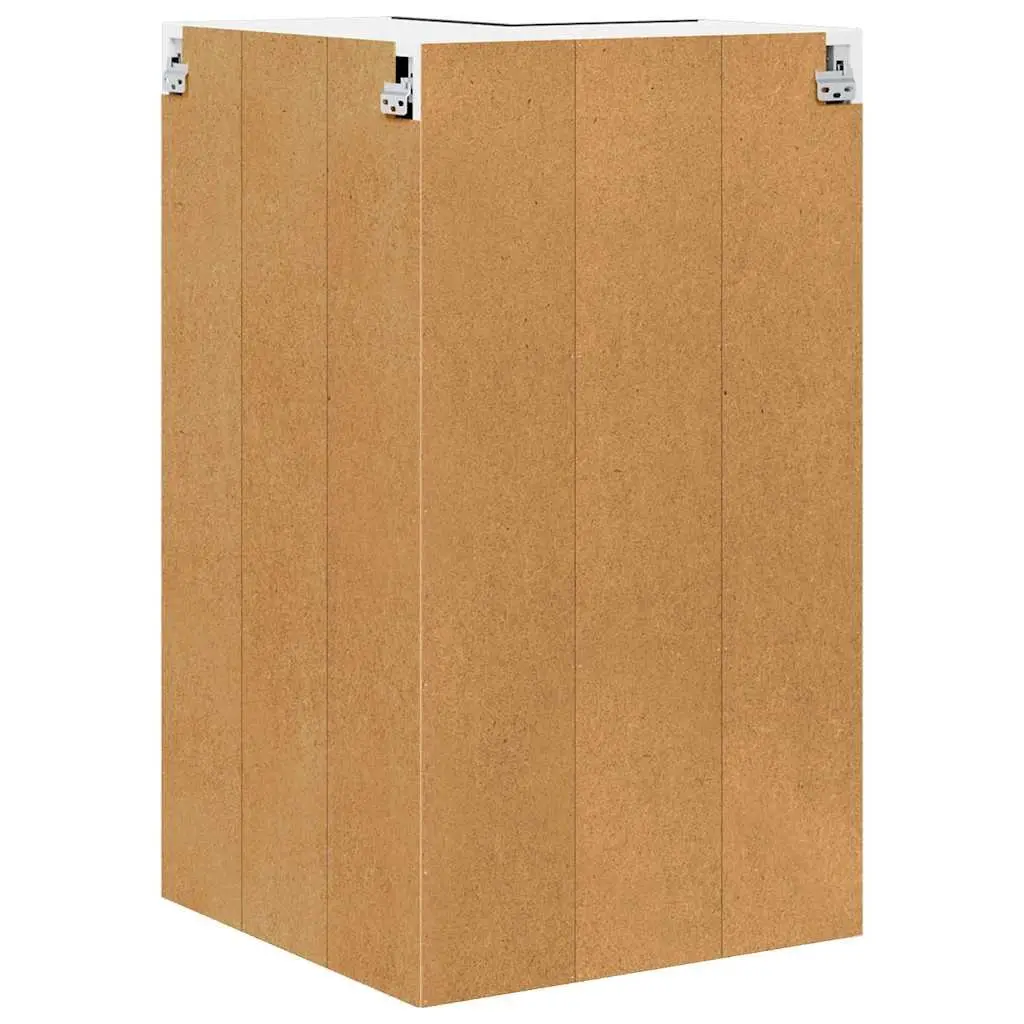 Hanging Kitchen Cabinet with Door Modern Storage Black Oak White 57x57x100cm