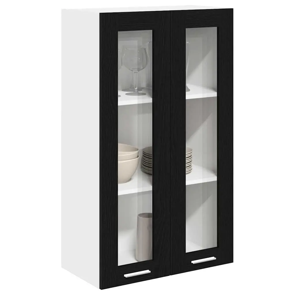Hanging Kitchen Cabinet Modern Storage Cupboard 60x31x100cm Black Oak
