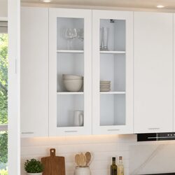 Hanging Kitchen Cabinet White Modern Storage 80 x 31 x 100 cm Engineered Wood