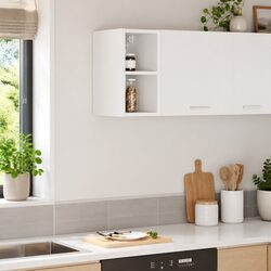 Hanging Kitchen Cabinet White Storage Engineered Wood Modern Design 20x29.5x40cm