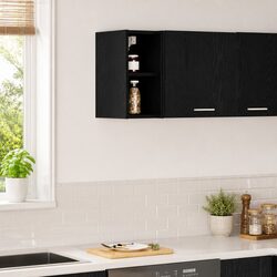 Hanging Kitchen Cabinet Black Oak Modern Storage Engineered Wood 20x29.5x40cm