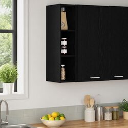 Hanging Kitchen Cabinet Black Oak Modern Storage Engineered Wood 20 x 29.5 x