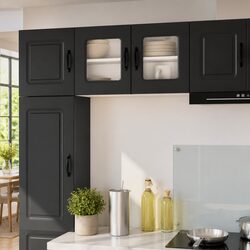 Dishwasher Panel Kitchen Cabinet Black Engineered Wood Storage 40x31x40cm