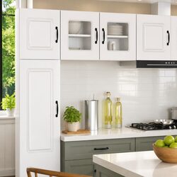 Dishwasher Panel Kitchen Cabinet High Gloss White Storage Engineered Wood Unit