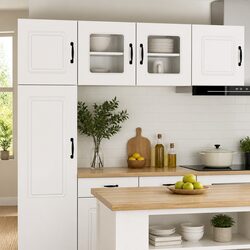 Kitchen Cabinet Dishwasher Panel 2 pcs High Gloss White Storage Cupboard