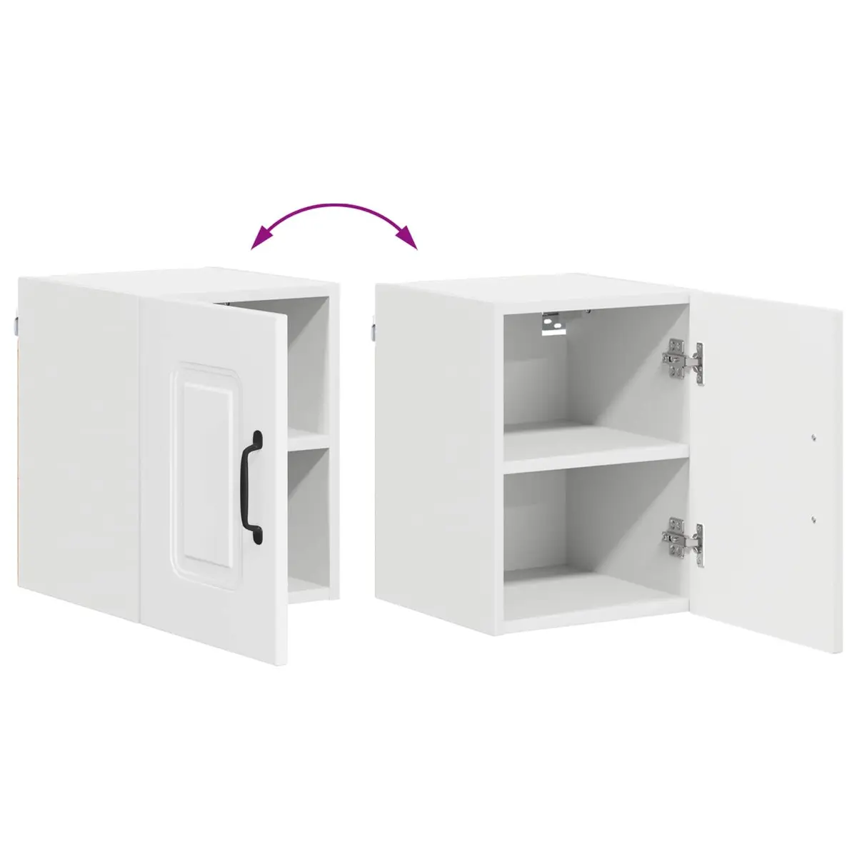 Dishwasher Panel White Engineered Wood Kitchen Cabinet Door Cover 2 Piece