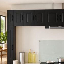 Dishwasher Panel Kitchen Cabinet Black Engineered Wood Storage Cupboard