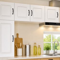 White Engineered Wood Dishwasher Panel Kitchen Cabinet Storage Kalmar 40 x 31 x