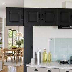 Dishwasher Panel Kitchen Cabinet Black Engineered Wood Storage 40 x 31 x 40 cm