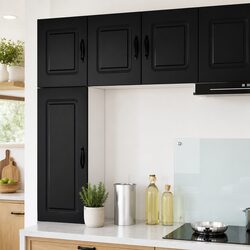 Black Kitchen Dishwasher Panel Cabinet Storage 40 x 31 x 40 cm Engineered Wood