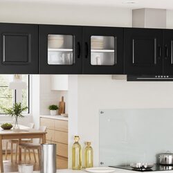 Dishwasher Panel Kitchen Cabinet Black Engineered Wood Storage Organizer