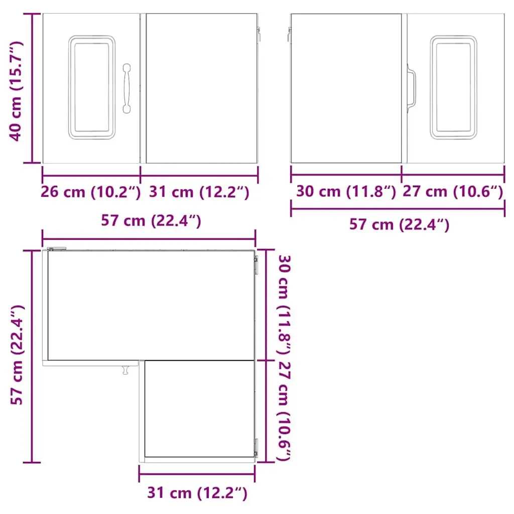 Dishwasher Panel Kitchen Cabinet High Gloss White Engineered Wood 57 x 57 x 40 cm