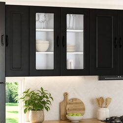Dishwasher Panel Kitchen Cabinet Black Engineered Wood Storage Cupboard