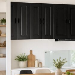 Dishwasher Panel Kitchen Cabinet Black Engineered Wood Storage 30x31x80cm