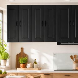 Dishwasher Panel Kitchen Cabinet Black Engineered Wood Storage Organiser