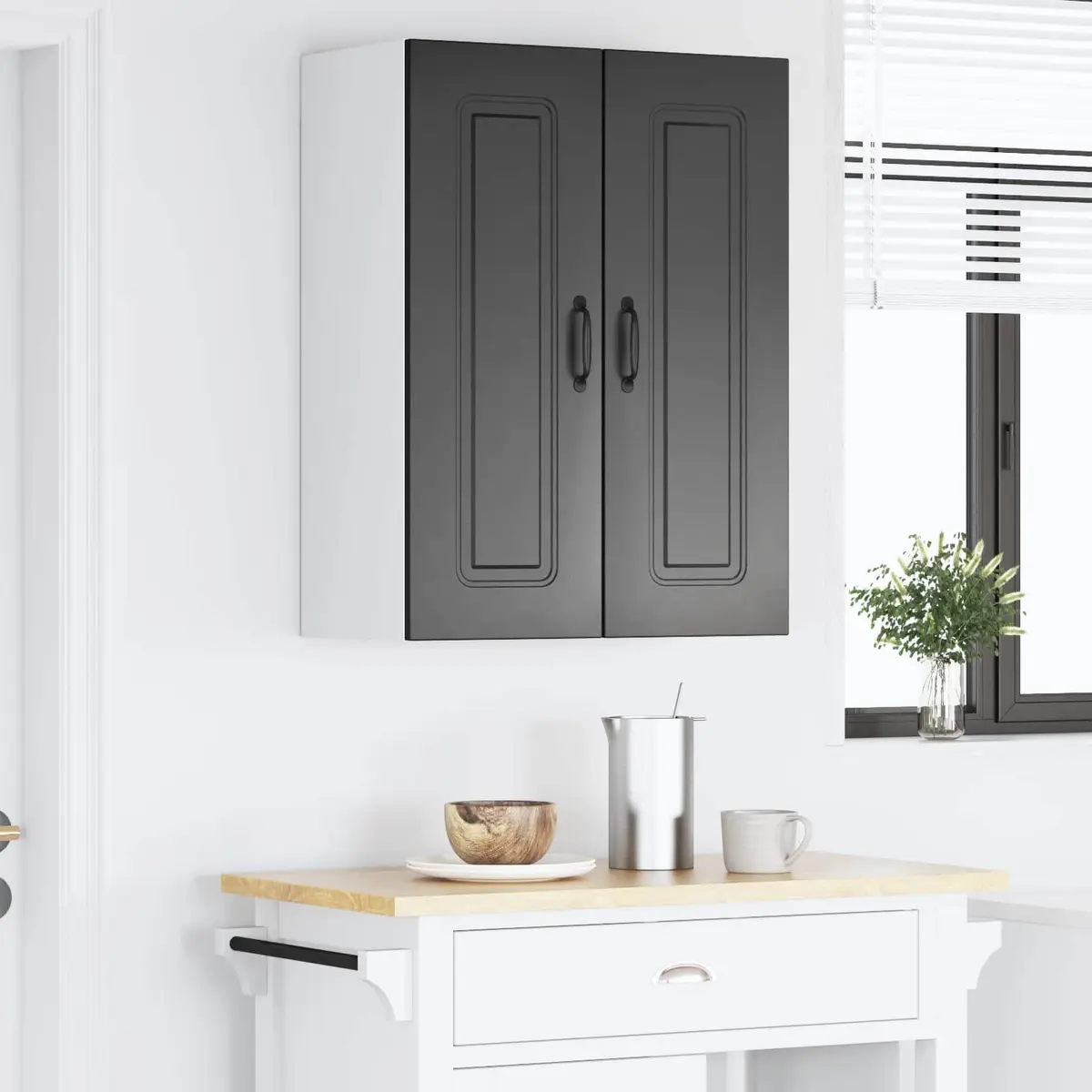 Dishwasher Panel Kitchen Cabinet Black Engineered Wood Storage Organiser
