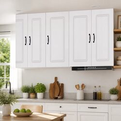 White Engineered Wood Dishwasher Panel Kitchen Cabinet Storage Organizer