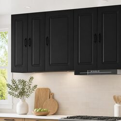 Dishwasher Panel Kitchen Cabinet Black Engineered Wood Storage Unit 50x31x80cm