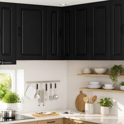 Dishwasher Panel Kitchen Cabinet Black Engineered Wood Storage Cupboard