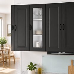 Dishwasher Panel Kitchen Cabinet Black Engineered Wood Storage 40 x 31 x 100 cm