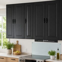 Dishwasher Panel Kitchen Cabinet Black Engineered Wood Storage Cupboard